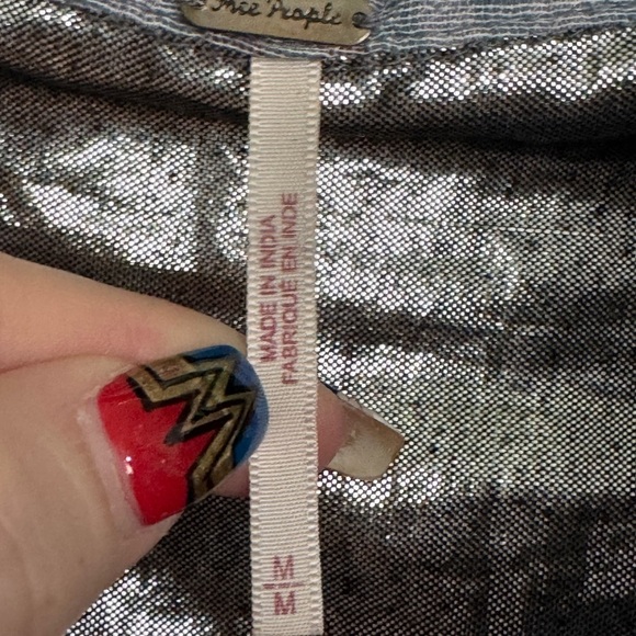 Free People Blue and Purple Plaid Button Down Shirt - Picture 3 of 9